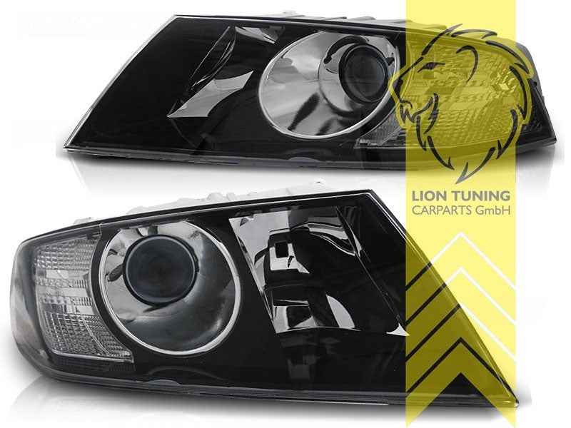 LTG Pair LED DRL Headlights Skoda Octavia 2 1Z sedan Combi 04-08 black LHD