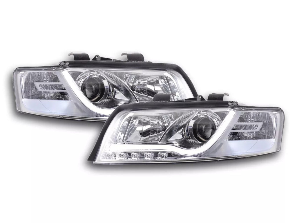 FKA Pair Sonar LED DRL Lightbar Headlights Audi A4 B6 8E 01-04 chrome RHD UK