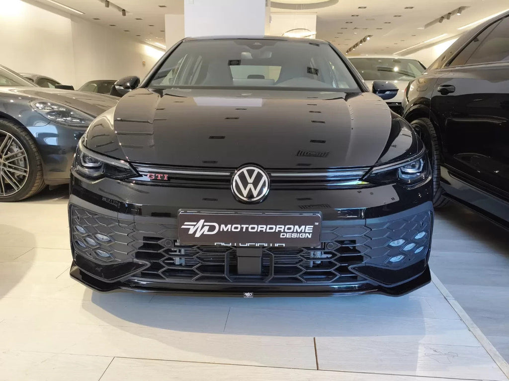 Motordrome Front Bumper Splitter  Golf Mk8 Facelift GTI GTE R-Line Black Gloss