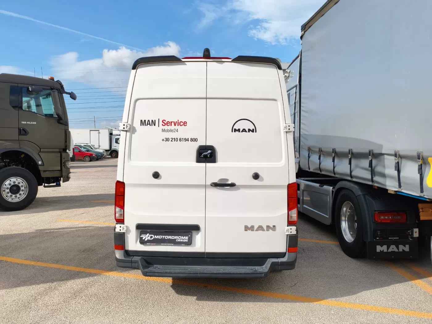 Motordrome Rear Wing Roof Spoiler VW Crafter Mk2 MAN TGE High Roof H2 17+ Barn D