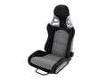 DTK Pair Universal Aftermaket PORSCHE Style 3 Bucket Seats black textile slides