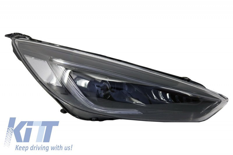 KT Pair LED DRL Bi Xenon Dynamic Demon Headlights Ford Focus 3 Mk3 15-17 LHD