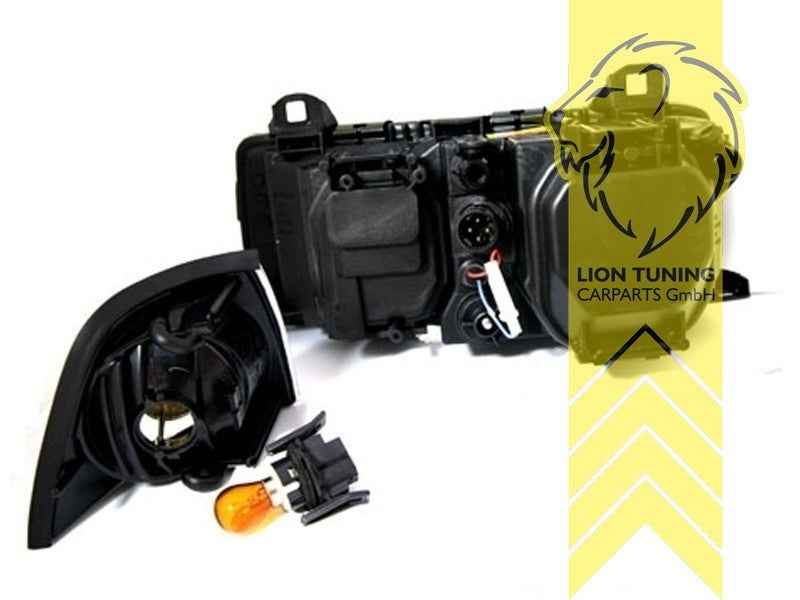 LTG DEPO Angel Eyes Headlights BMW E36 Sedan Touring Compact Black LHD / RHD