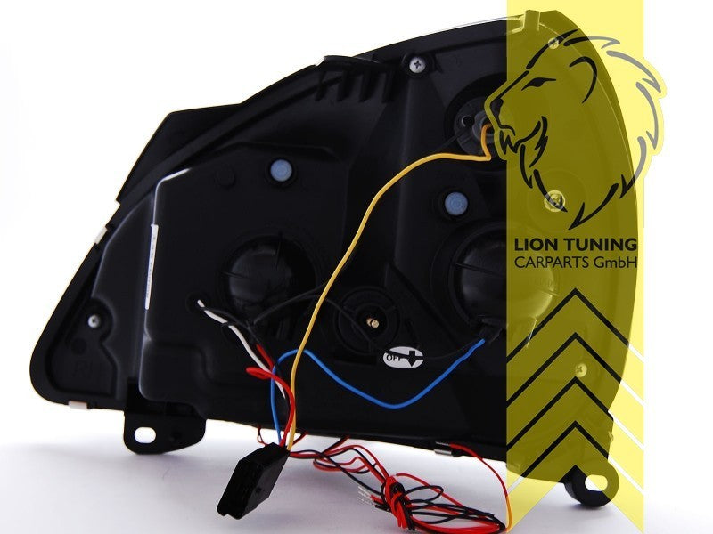 LT LED DRL Halo Headlights Renault Clio B Phase 2 B, CB LB S 01-05 black LHD