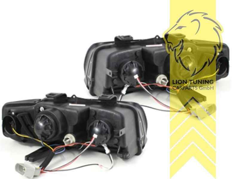 LTG LED DRL Lightbar Headlights Audi A4 B6 8E 00-04 Sedan Avant Black LHD