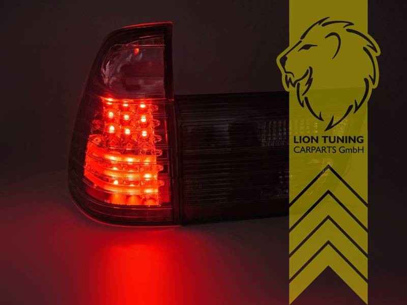 LT Pair LED Lightbar Rear Lights Tail Lamps BMW BMW E53 X5 black smoke 00-03 LHD