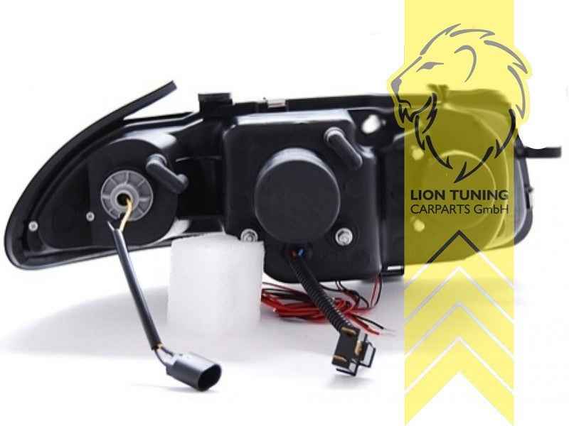 LTG Pair LED DRL Halo Ring Headlights Opel Astra F Facelift 94-00 black LHD