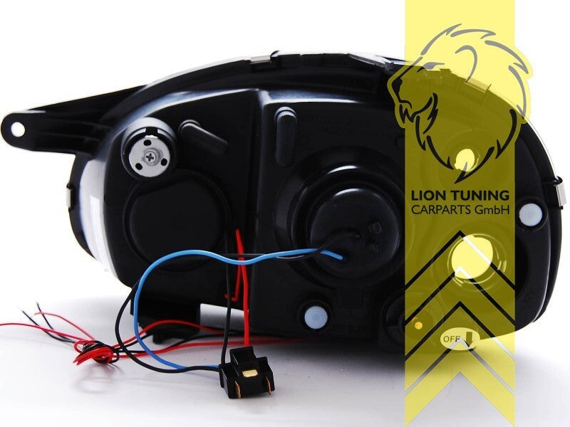 LT Pair LED DRL Angel Eye Halo Headlights Opel Corsa B Combo B 93-01 black LHD