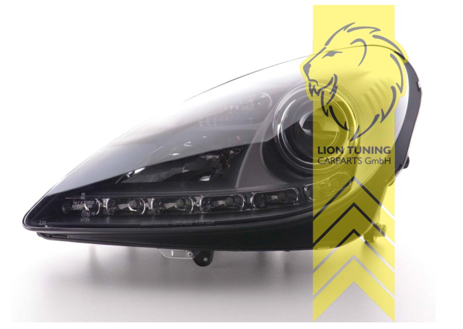 LT LED DRL Halo Ring Eye Halogen Headlights Mercedes Benz SLK R171 04+ black LHD