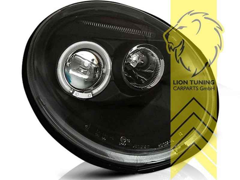LTG Pair LED DRL Lightbar Headlights VW New Beetle 9C1 1C1 1Y7 98-05 Black LHD