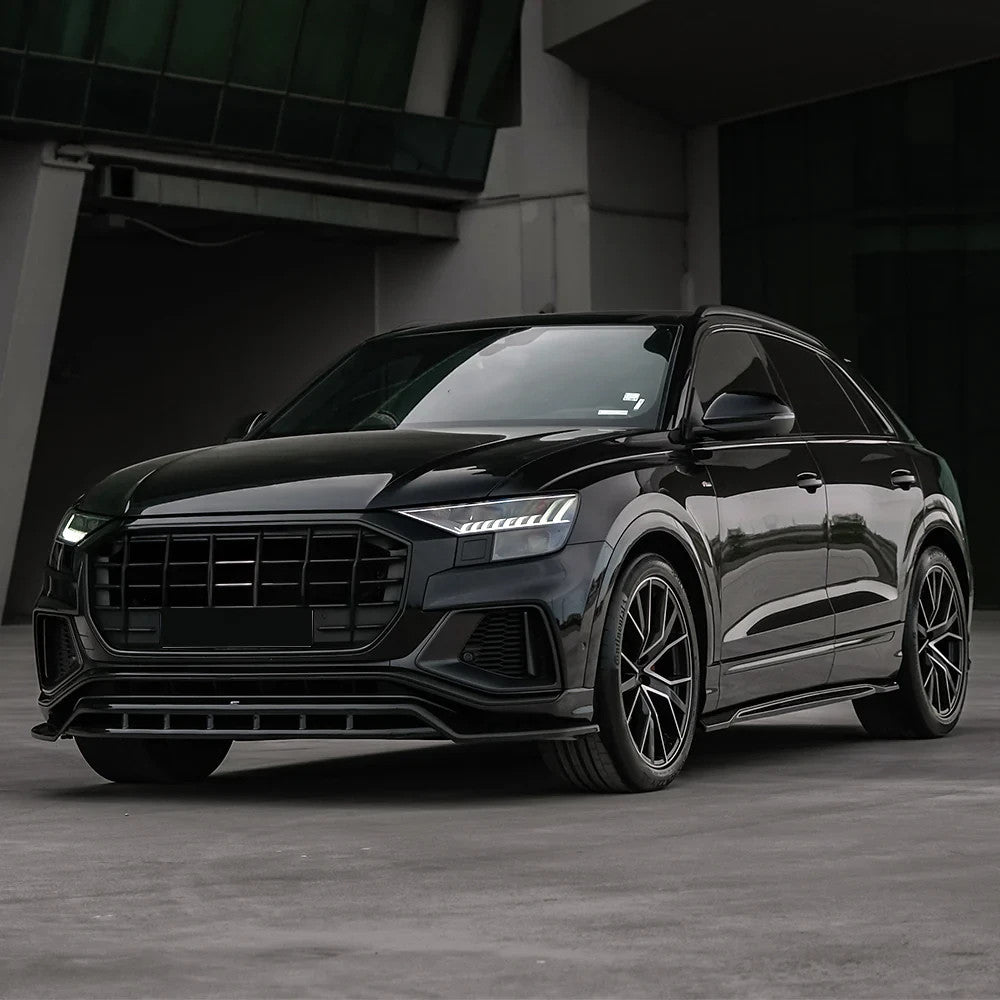 OW Front Bumper Lip Splitter Valance AUDI SQ8 / Q8 S-Line Mk1 18-23 Gloss Black