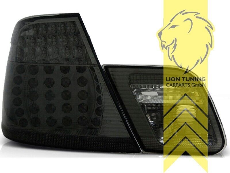 LT Pair LED Lightbar REAR LIGHTS Tail Lamps BMW E46 Coupe 03-06 black smoke LHD