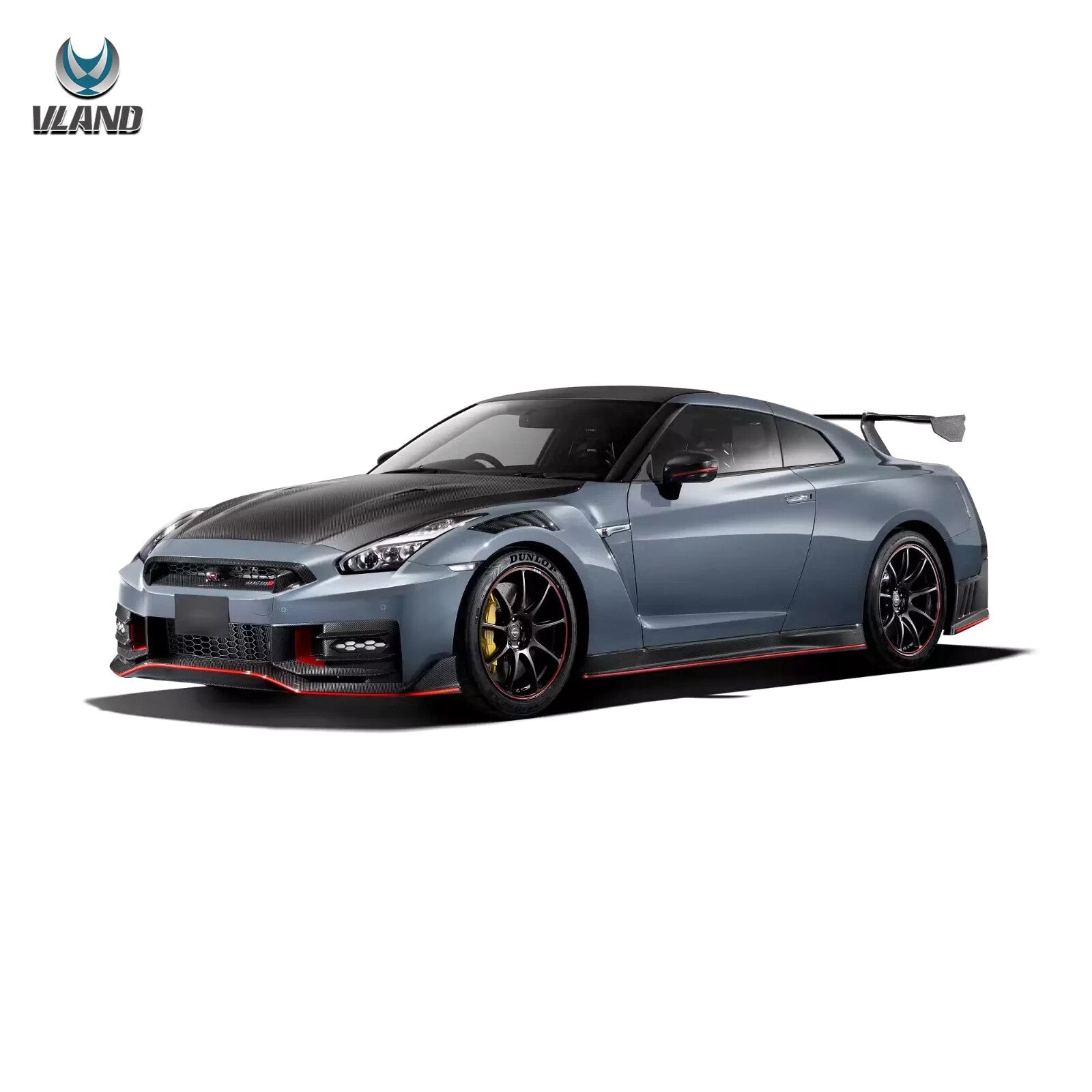 VLAND Pair 08-23 GT-R R35 LED DRL Halo Projector Headlights Lamps Chrome LHD