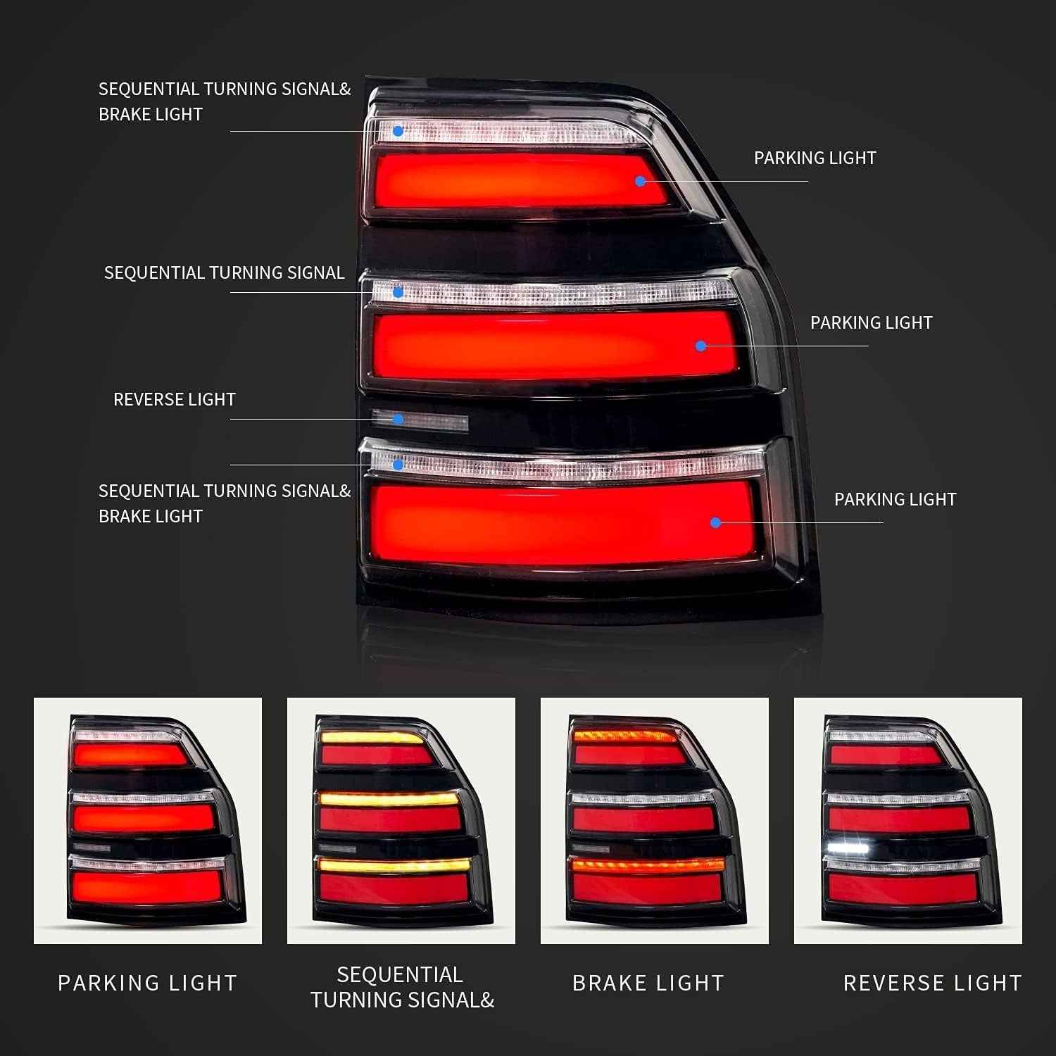 AC Pair Seq LED DRL Rear lights Tail Mitsubishi Pajero Shogun MK4 NS NW 06-21