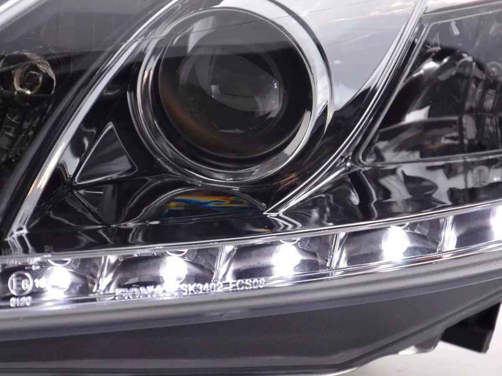 UK FKA Pair LED DRL Halo Lightbar Headlights Ford Focus C307 2 MK2 08-10 LHD