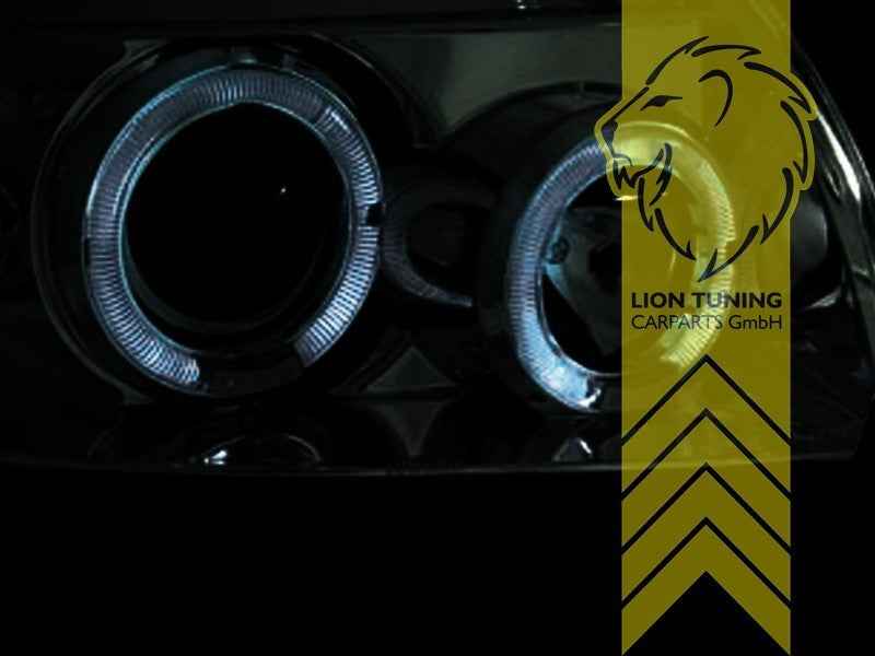 LTG Pair LED DRL Halo Ring Headlights Renault Clio B BB CB LB SB 98+ black LHD