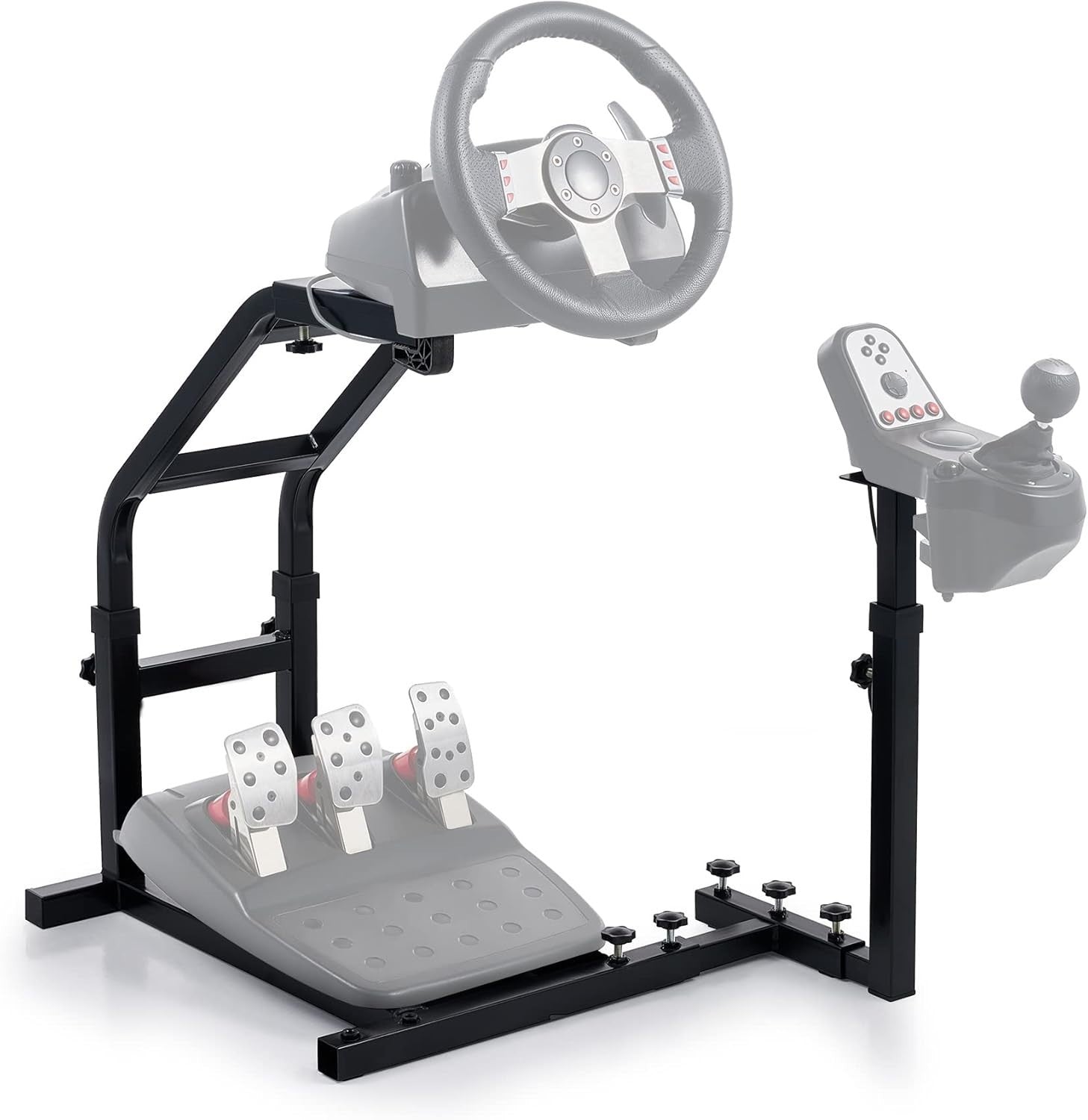 Driving Sim Racing Wheel Stand Frame for Steering Wheel & Pedals + Gear Shifter