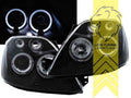 LTG Pair LED DRL Halo Headlights Ford Fiesta 6 JH1 JD3 JH JD 01-05 Black LHD