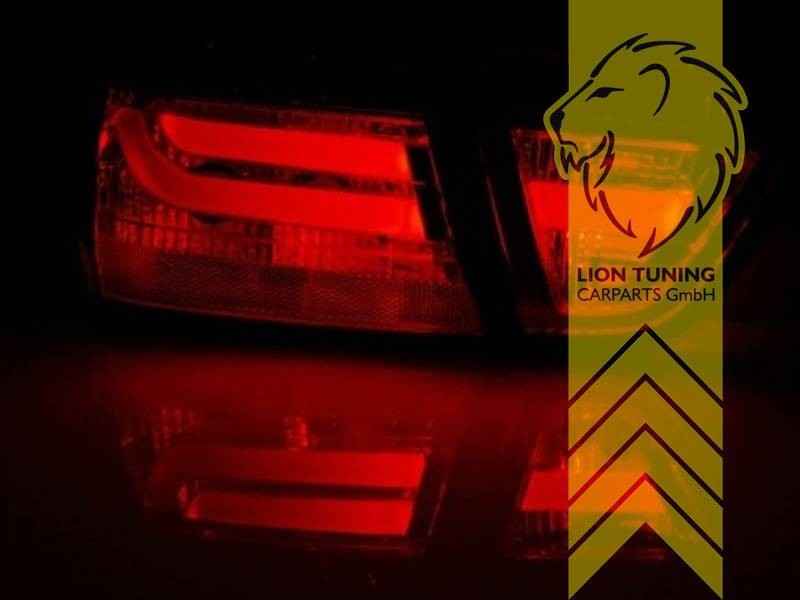 LT Pair LED DRL Lightbar REAR LIGHTS BMW E90 S65 M3 05-08 Sedan Red Black LHD