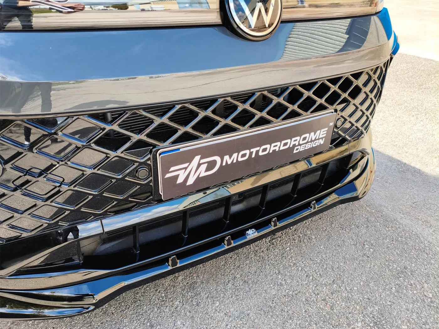 Motordrome Design Front Splitter Styling VW Tiguan Mk3 R-Line Black Gloss