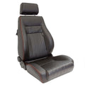 x1 Autostyle Black Classic Car Retro Kit Sports Car Bucket Seat Red Stitch