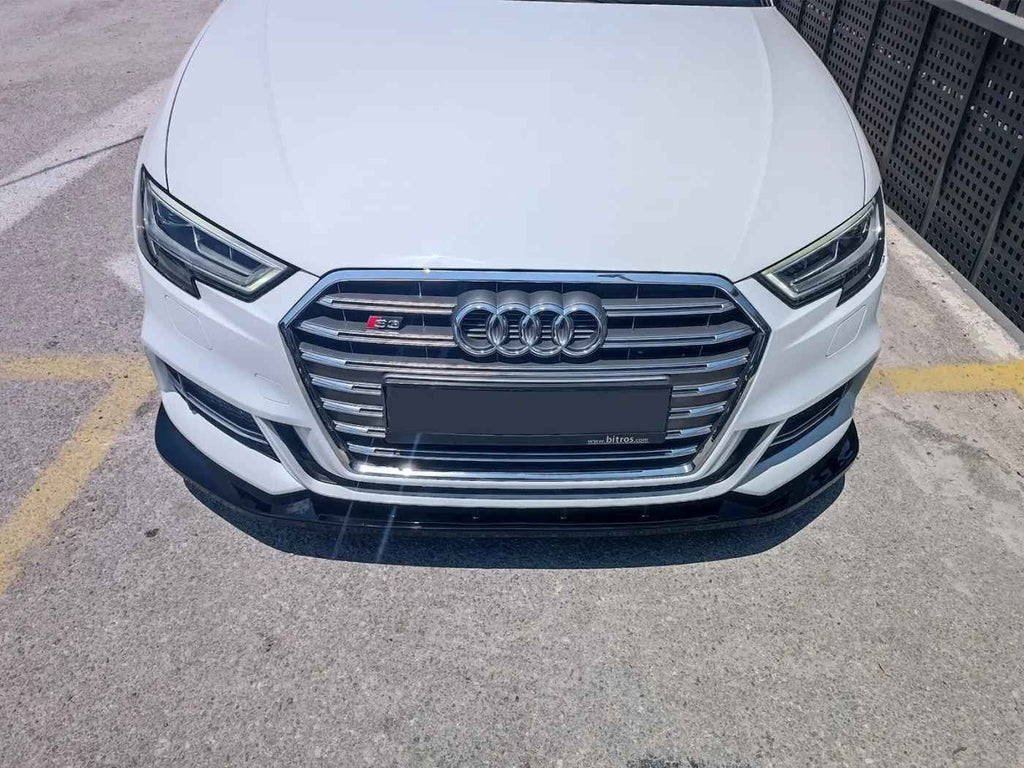 MTD Front Bumper Lower Splitter Audi S3 A3 S-Line 8V Facelift SB Gloss Black ABS