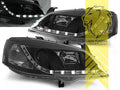 LT Pair LED DRL Lightbar Headlights Opel Vauxhall Astra G Black 98-05 Black LHD