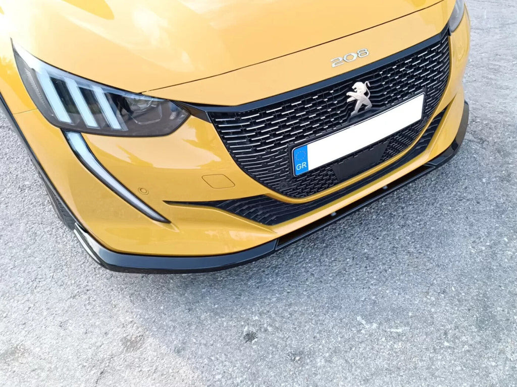 Motordrome Front Bumper Lower Splitter V.2 Peugeot 208 Mk2 19-23 Gloss Black