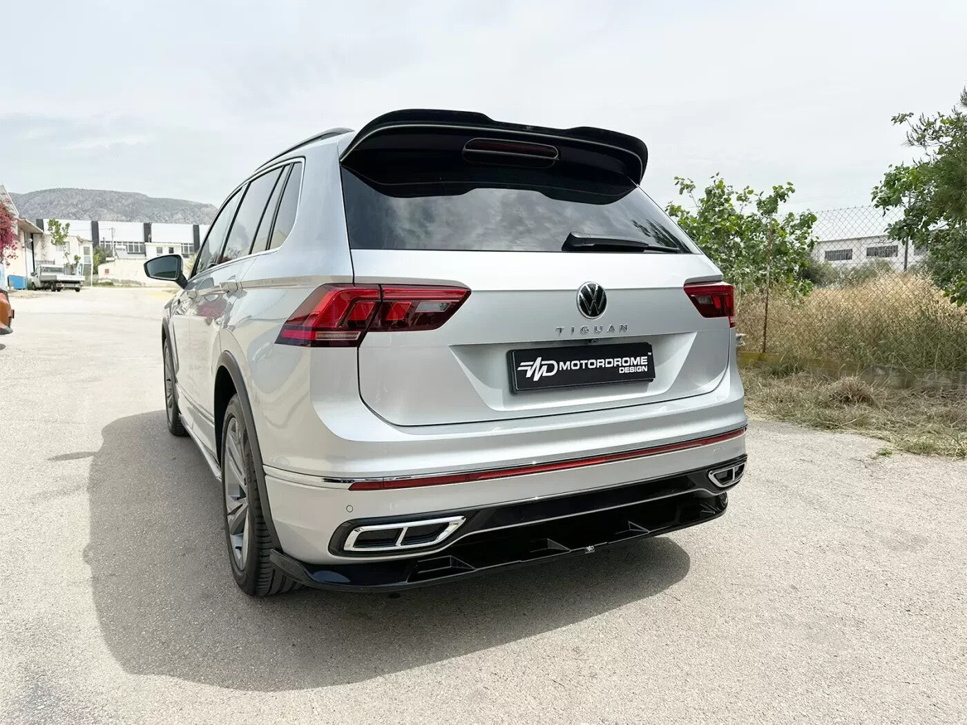 Motordrome Rear Wing Spoiler VW Tiguan R-Line Mk2 Facelift 20-24 Gloss Black