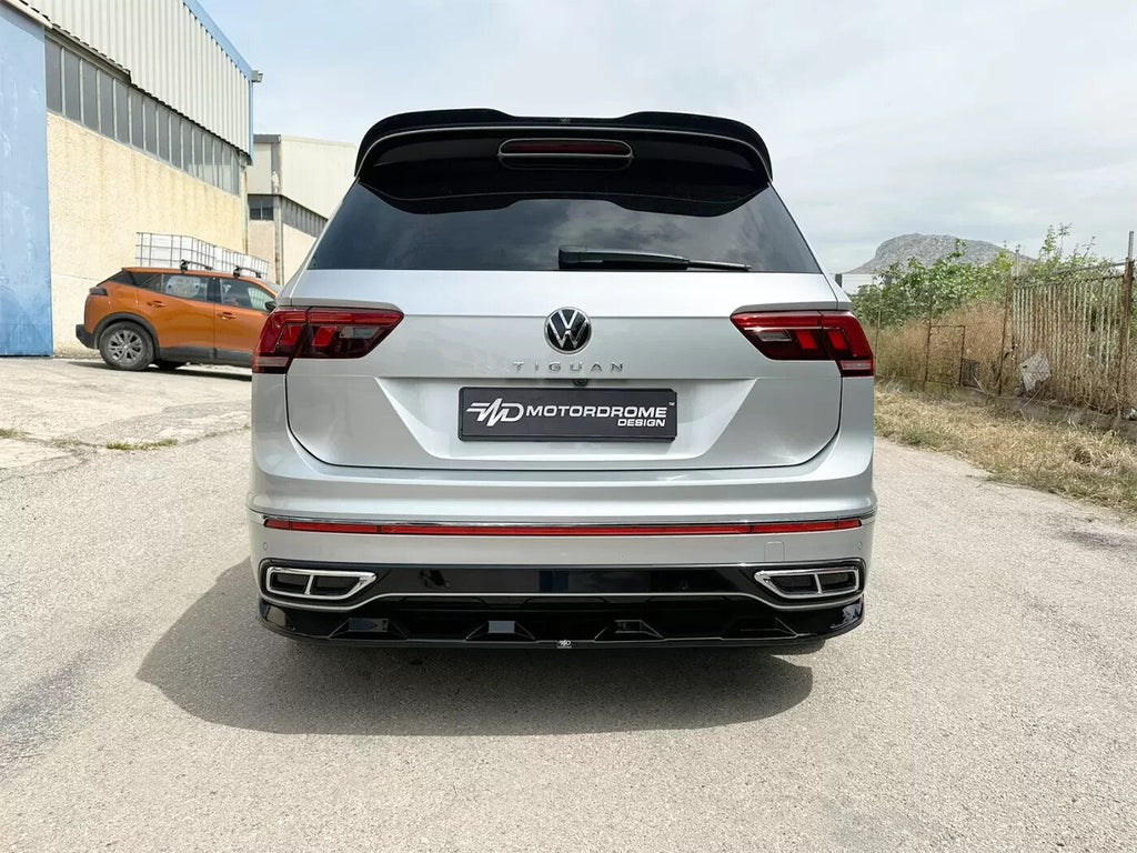 Motordrome Rear Splitter Diffuser VW Tiguan R-Line Mk2 Facelift 20-24 Gloss Blk