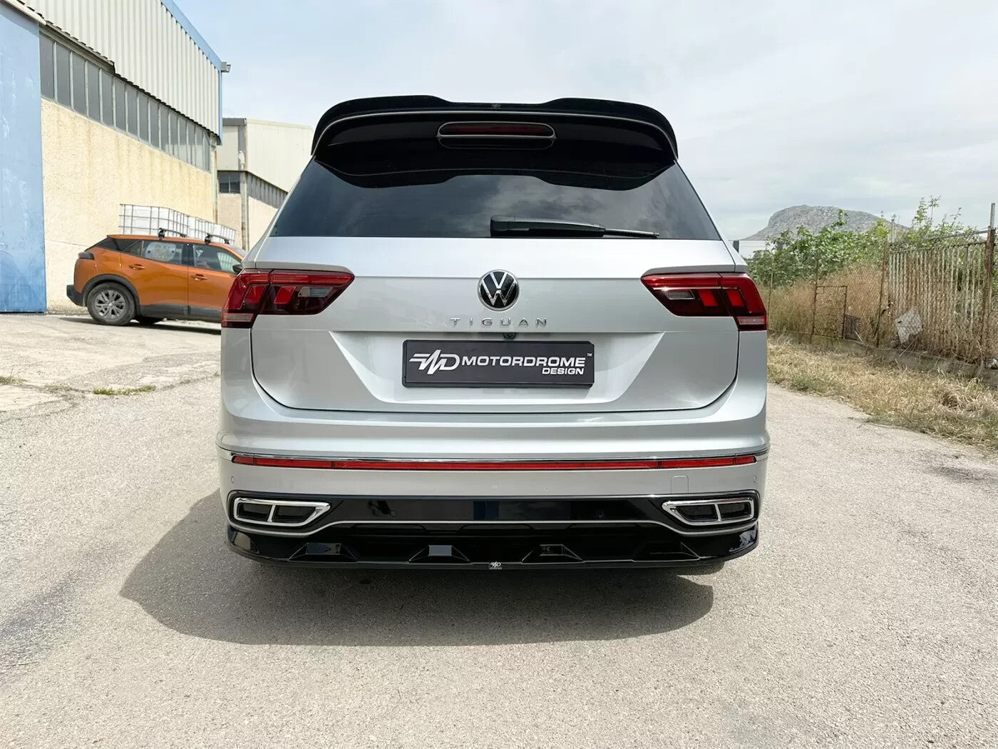 Motordrome Rear Splitter Diffuser VW Tiguan R-Line Mk2 Facelift 20-24 Gloss Blk