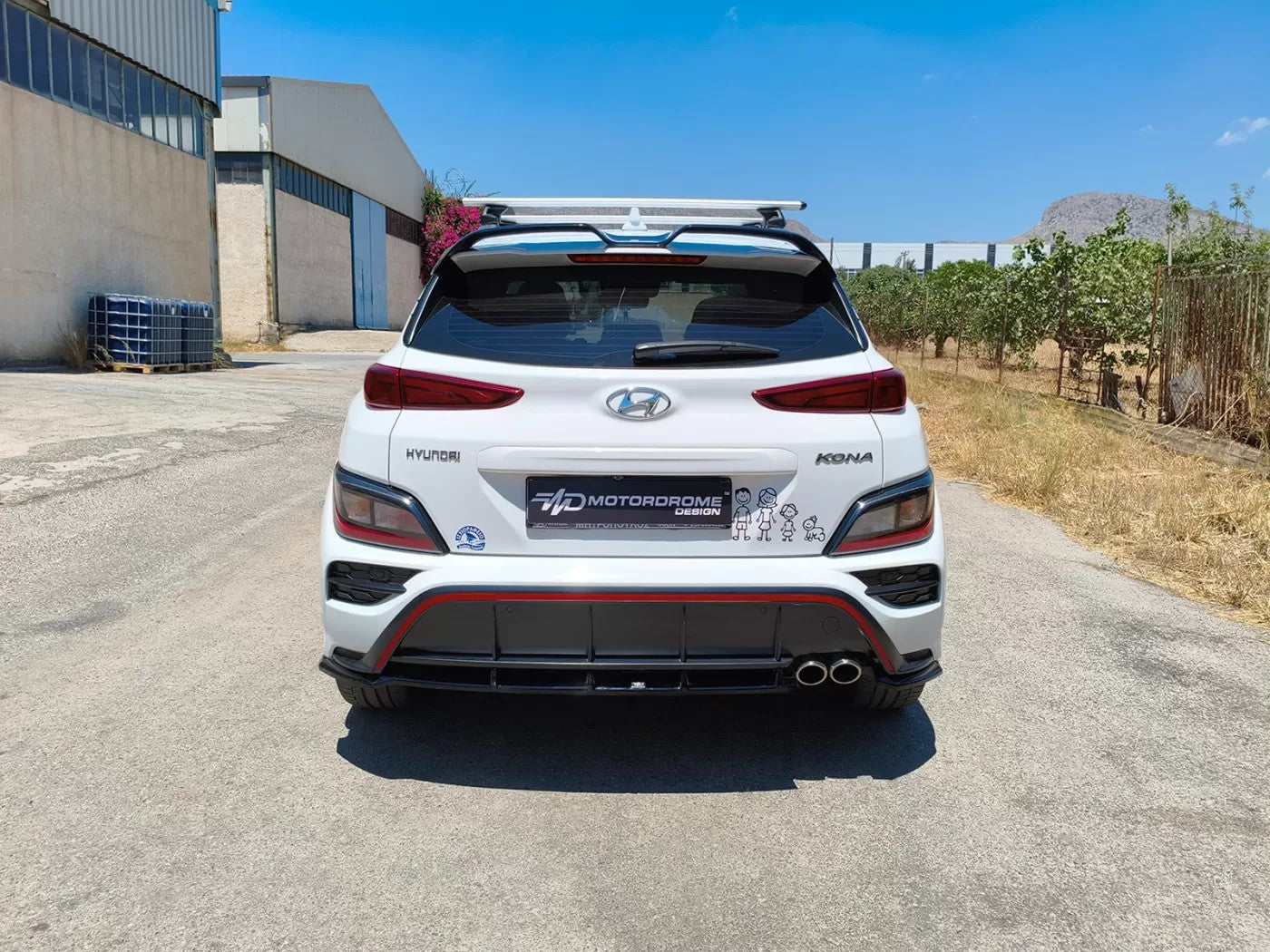Motordrome Rear Diffusor Splitter Hyundai Kona Ν N-Line Mk1 Facelift Gloss Black