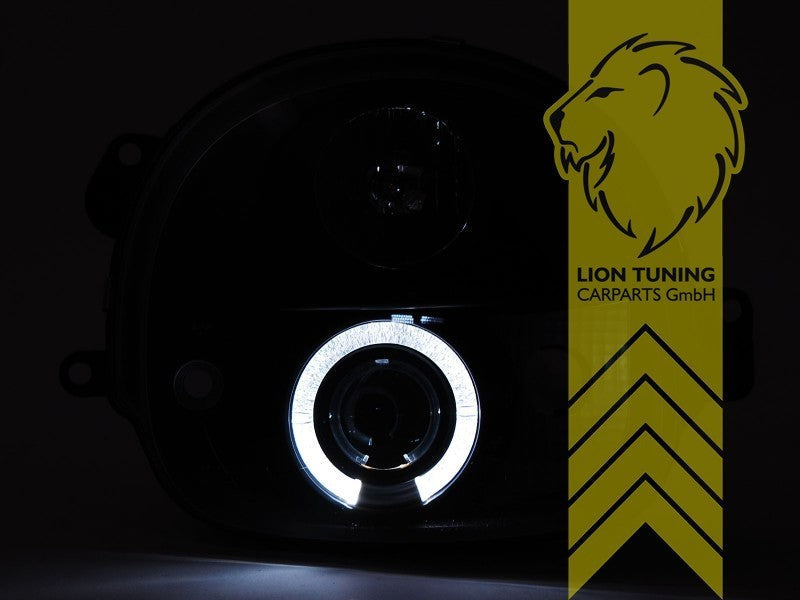 LT LED DRL Halo Ring Headlights Renault Twingo 1 MK1 C06 93-07 Chrome LHD