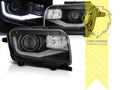 LTG Pair LED Halo DRL Headlights Chevrolet Camaro 5 09-13 Black EXPORT ONLY