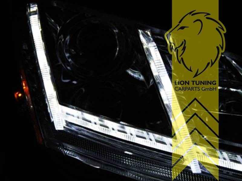 LT Pair LED Halo DRL Lightbar Headlights Audi TT 8J 06-10 Coupe Cabrio black LHD