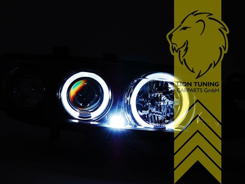 LT Pair LED Halogen Halo Ring Headlights Opel Vectra B 95-98 sedan caravan LHD