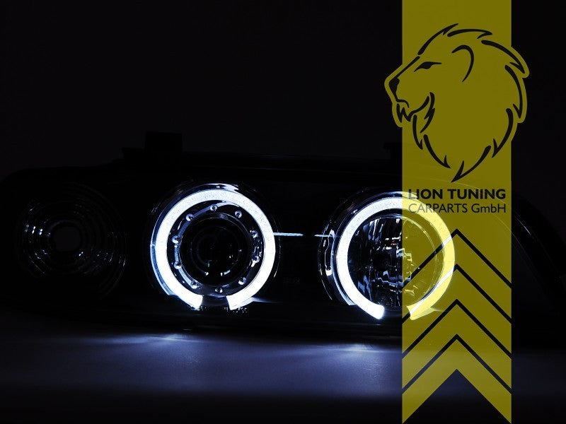 LT Pair CCFL LED DRL Halo Headlights BMW E39 Limousine Touring chrome 95-00 LHD