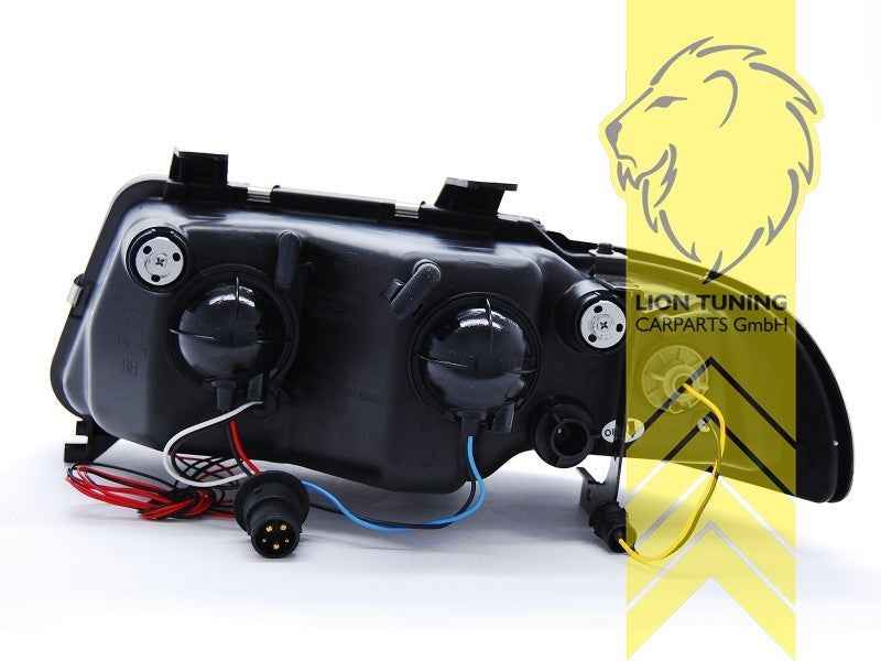 LTG LED DRL Halo Headlights Audi A4 B5 8D 94-98 Sedan Avant Black LHD