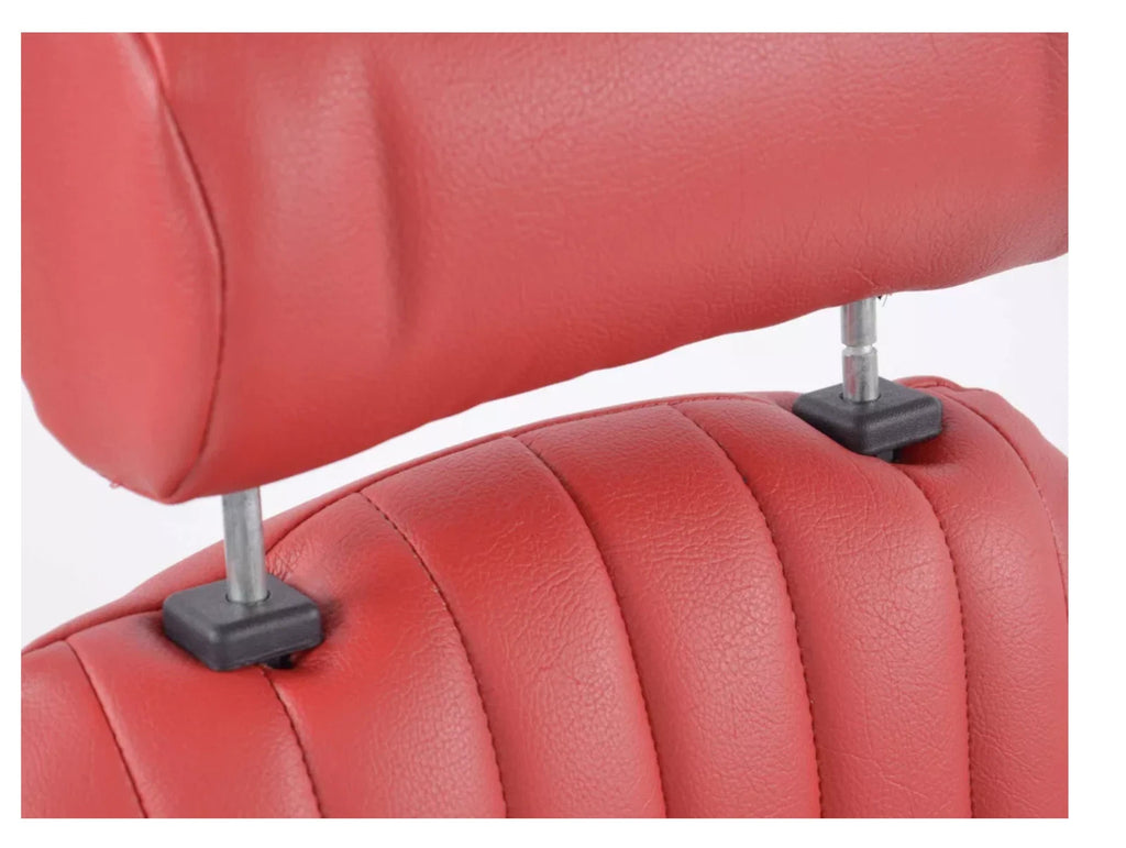 FKA Pair Red Bucket Seats Headrests Classic Car Retro Kit Vintage Fixed Back