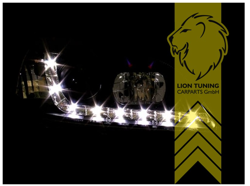 LT Set LHD Astra G 98-05 black LED DRL Lightbar Halo Headlights LHD