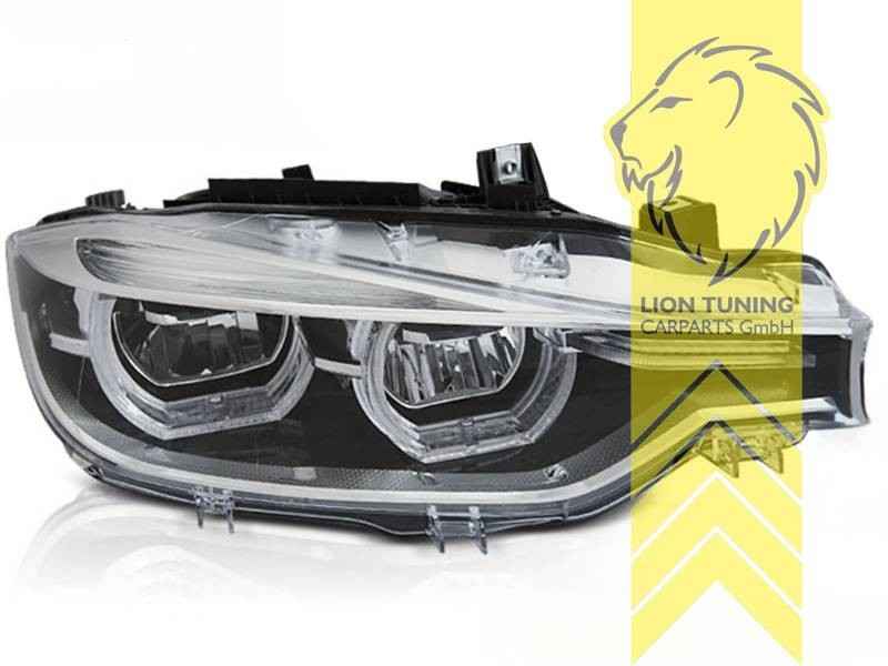 LT Pair LED DRL Halo Headlights BMW F30 Sedan F31 Touring LCI black 15-19 LHD