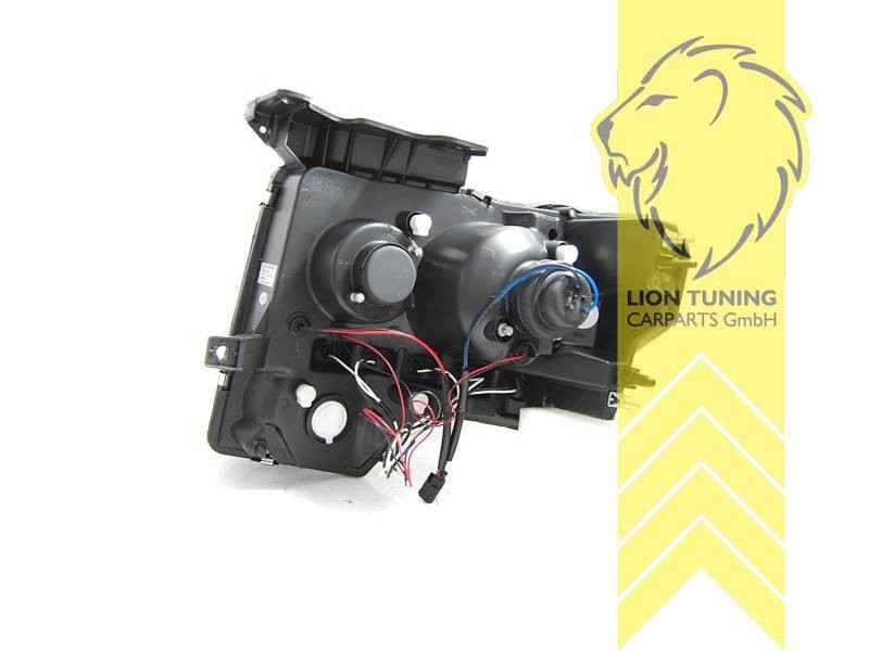 LTG Pair LED Halo DRL Headlights US Ford F150 MK12 F-150 08-14 Black EXPORT ONLY