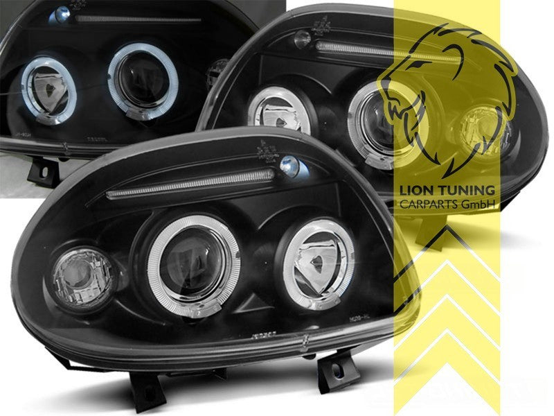 LTG Pair LED DRL Lightbar Headlights Renault Clio B BB CB LB SB black 98-01 LHD