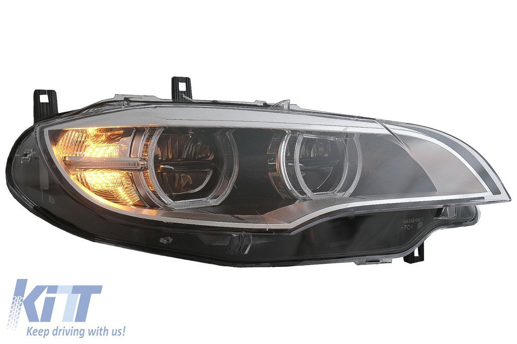 KT Pair LED DRL Headlights  Xenon Angel Eyes 3D Dual Halo BMW X6 E71 08-12 LHD