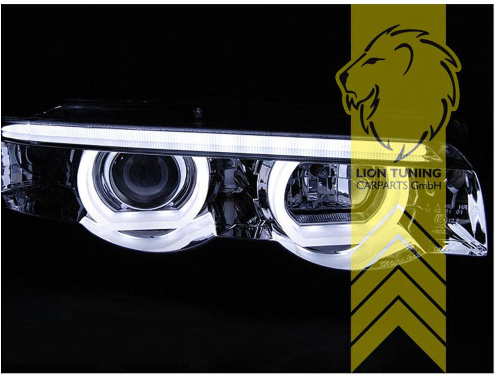 LT Pair LED DRL Halo Lightbar Headlights BMW E38 black 94-08 H1 / H1 Servo LHD