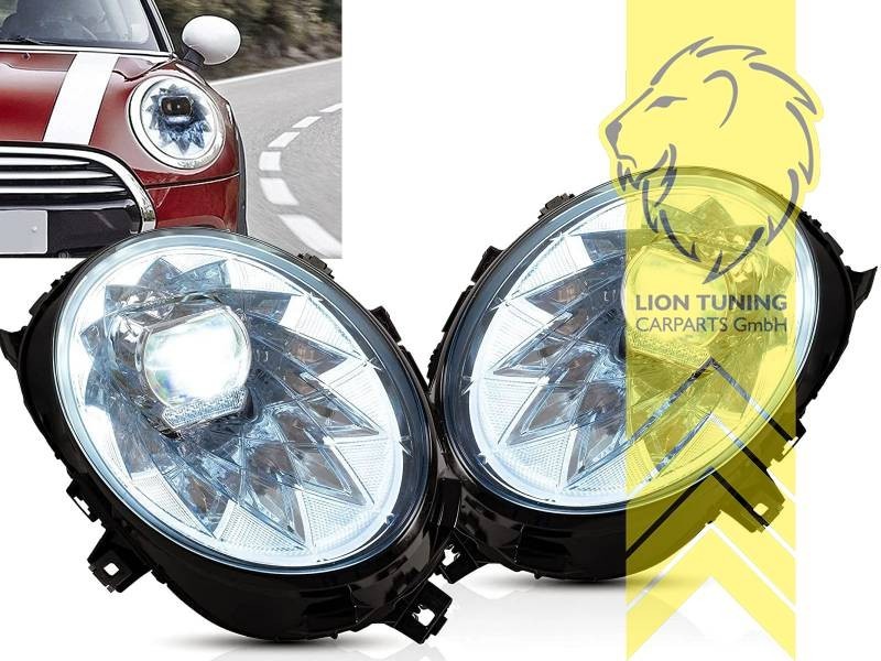 LT LED DRL Lightbar Halo Ring Headlights Mini Cooper JCW Mini F56 14+ chrome LHD