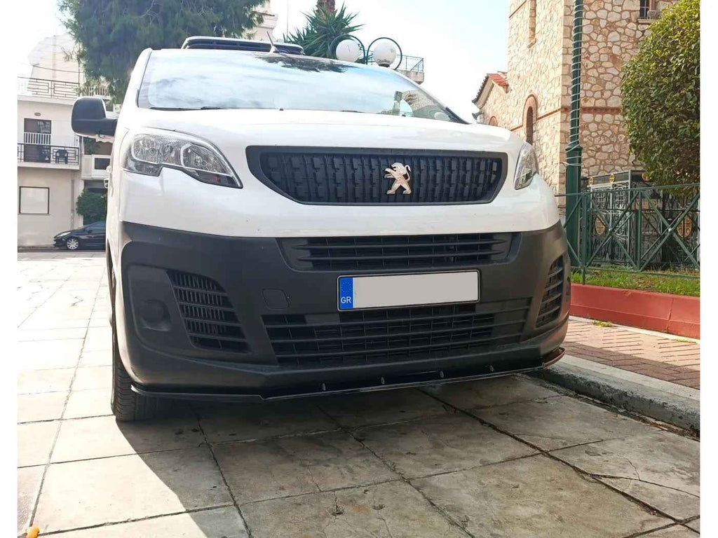 MTD Front Bumper Splitter Peugeot Traveller 3 Mk3 2016+ Glossy Black ABS
