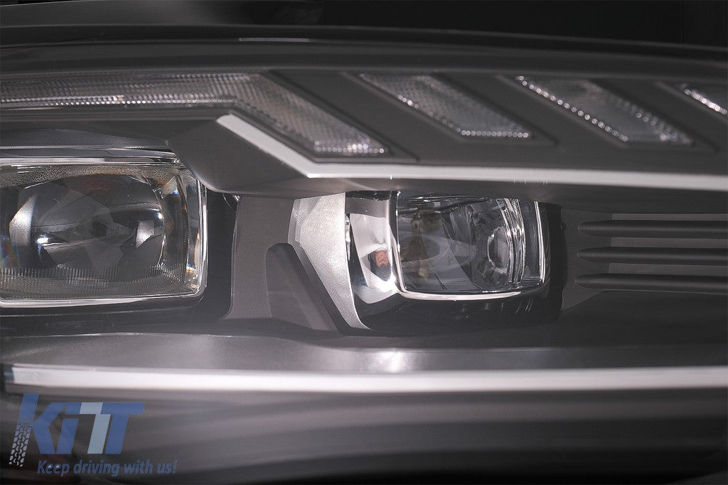 KT LUXE Pair Full LED DRL Seq Dyna Headlights Audi A4 B8.5 Facelift 12-15 LHD