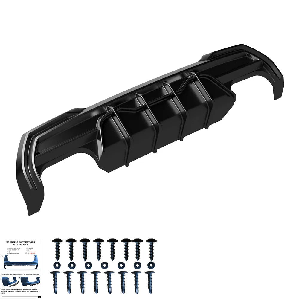 OW Rear Bumper Splitter Diffusor BMW 1 Series F40 M-Pack M135i 19-24 Gloss Black