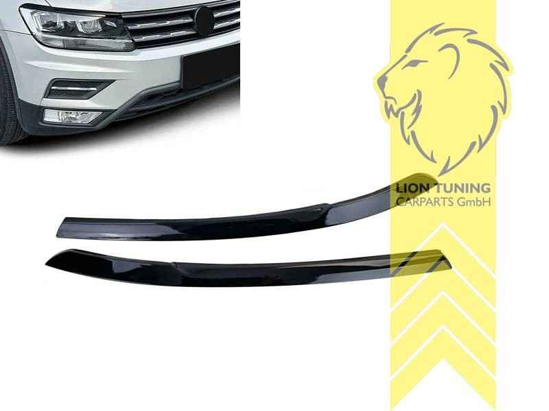LT Headlight eyebrow covers shades trims VW Tiguan AD1 16-20 glossy black ABS